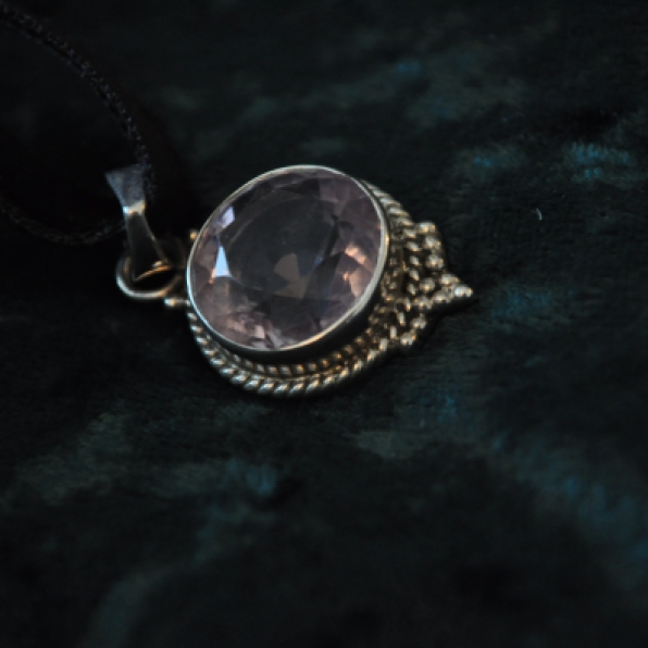Sterling silver amethyst pendant - from a souk in Muscat, Oman; velvet choker - Etsy
